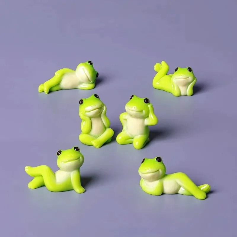 Aquarium Mini Fish - 6 Stück Cartoon Mini Lustige Frosch-Figuren