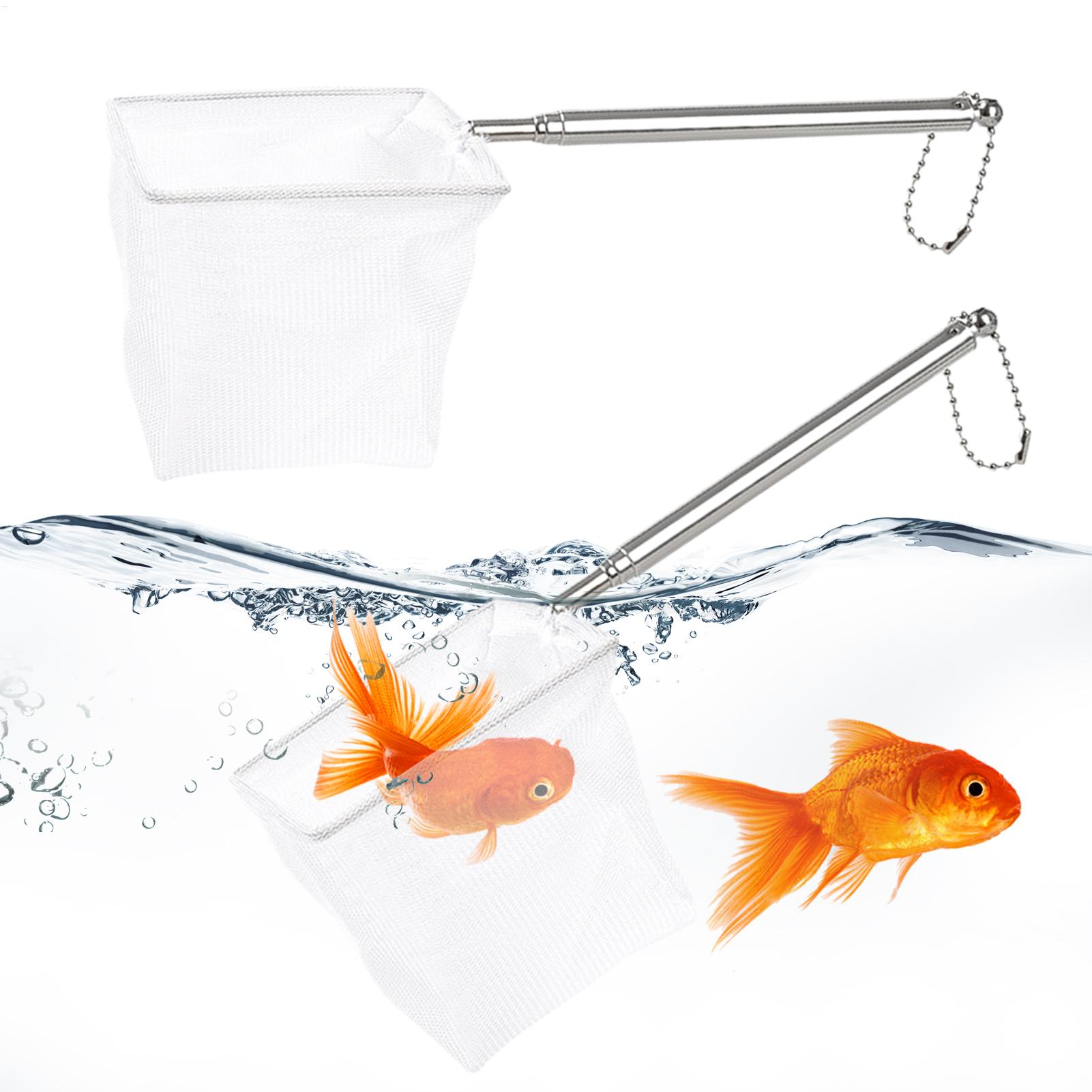 Aquarium Fishland - 2er-Set kleiner Fischkescher mit Teleskopgriff aus